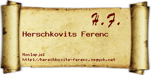 Herschkovits Ferenc névjegykártya